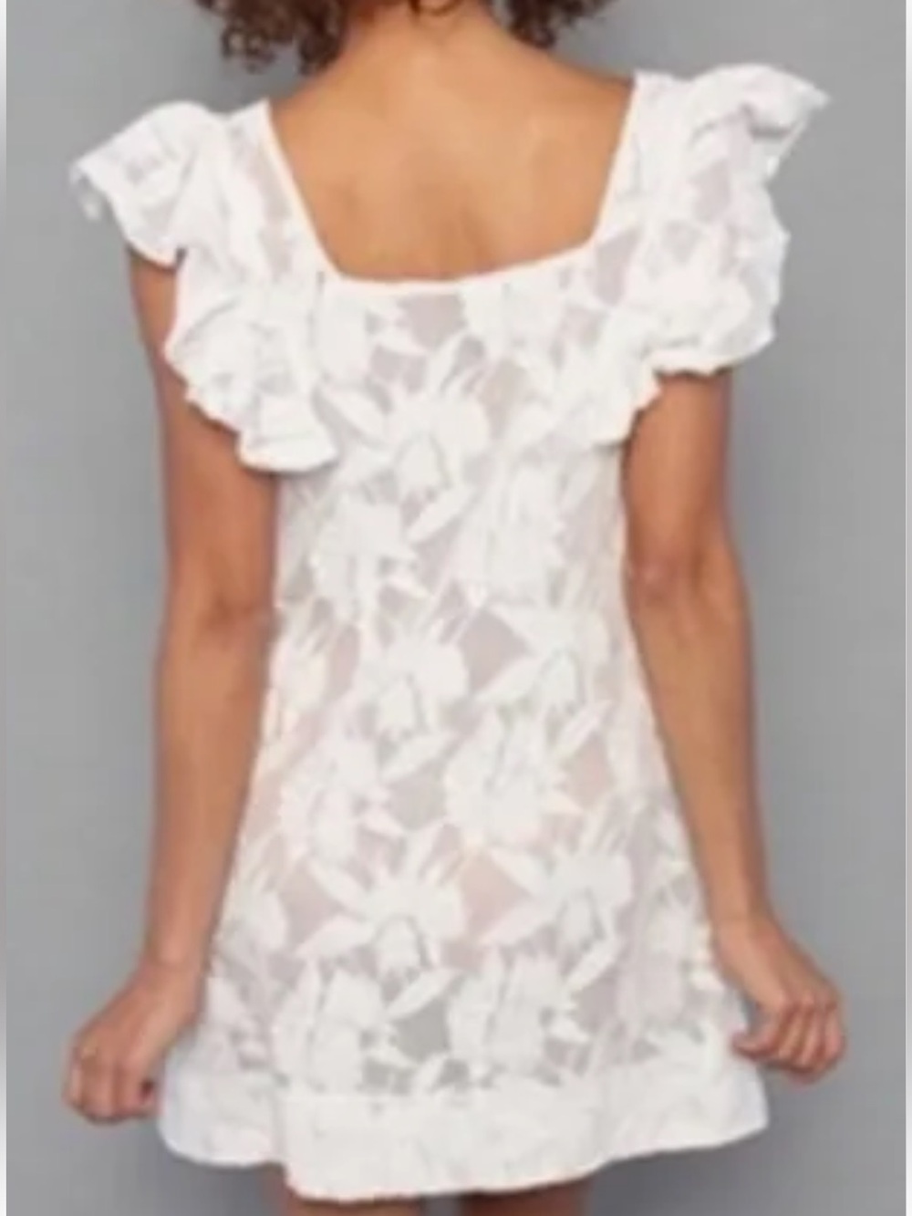 Free People Cream Lace Dress/ Coverup with Beaded Neckline - Picture 2 of 6